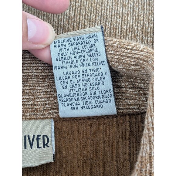 Vintage Polo Sweater Men Size L Cable Knit Textured Neutral Heritage 90s Preppy - Picture 10 of 10